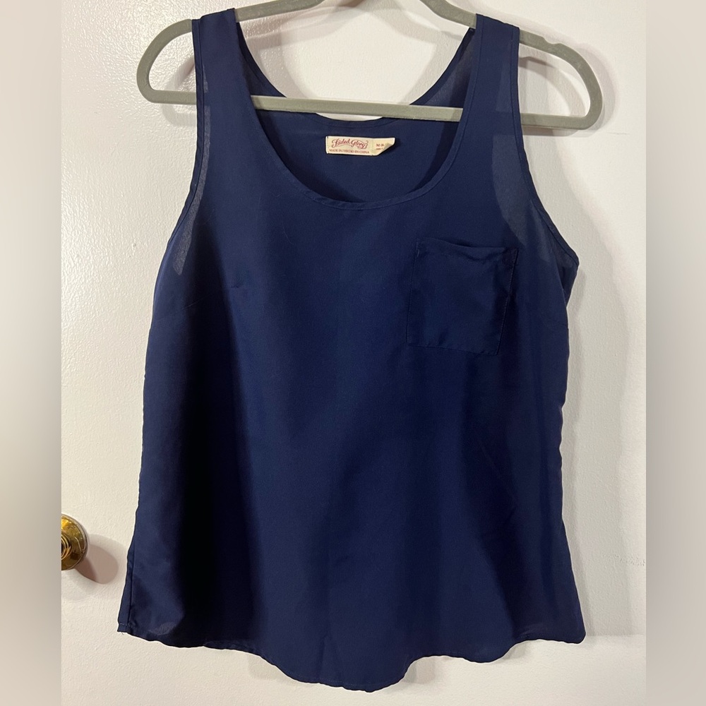 Faded Glory Blue Sleeveless Blouse